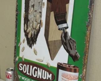 1940's Porcelain Solignum Sign - 19" x 29"