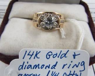 14K Gold Diamond Ring w/Appraisal 