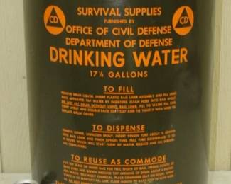 1963 Civil Defense Drinking Water Barrel