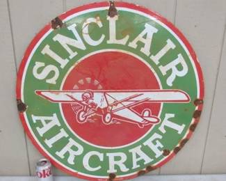 Porcelain Sinclair Aircraft Sign
