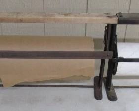 2  Antique General Store Wrapping Paper Dispensers - The Small One Has Prescription Paper On It 