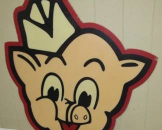 1970's - 1980's Piggly Wiggly Grocery Store Sign - 50" x 55"