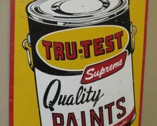 1982 Metal Tru-Test Paints Sign - 48" x 66"