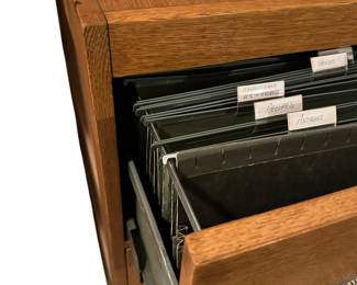 Solid and stately antique filing cabinet