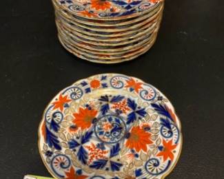 Pirkenhammer china dish set. Based on maker’s mark and imprint stamps, the set is dated to ca. 1873. All are in impeccable condition!