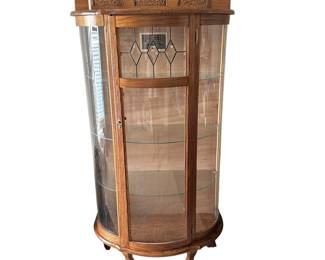 Beautiful glass and wood curio