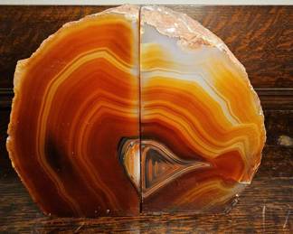 TTT293-Captivating Carnelian Colored Agate Bookends