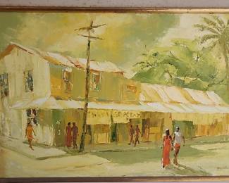 TTT077 - Oil on Canvas Street Scene 