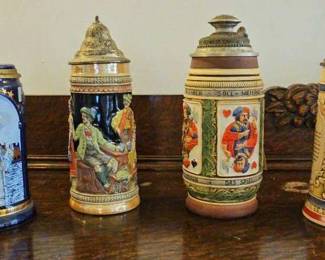 TTT128-Cool Collection Of Vintage Lidded Steins