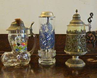 TTT141-Another Cool Collection Of Vintage Glass/Pewter Steins
