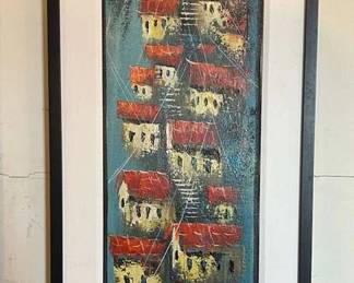 TTT147 Framed Original Painting by José Carlos Roberto Do Nascimiento