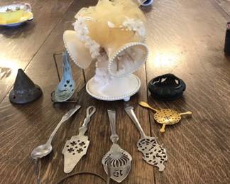 TTT454 - Vintage Cake Topper, Flute, Spoons, Etc 