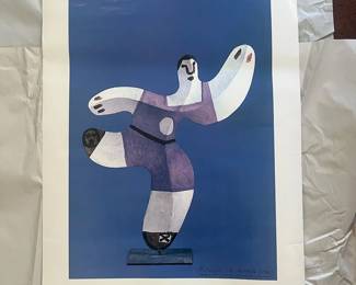 TTT483- Limited Edition Poster Of Picasso Sculpture Titled El Futbolista