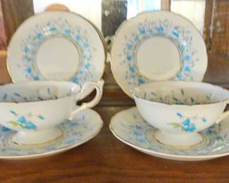 TTT418-Vintage Collectible Coalport Harebell China Teaset For 2