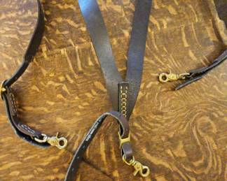 TTT612-Vintage Looking Keith Daniel's Handmade Leather Suspenders
