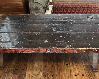 TTT063 Antique? Ship’s Hatch Cover Coffee Table