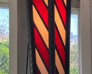 TTT417- Vintage Koken Stained Glass Barber Pole