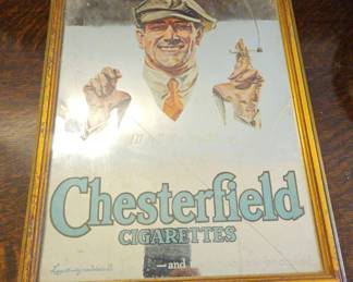 TTT265-Rare Vintage Chesterfield Cigarettes Mirrored Advertising Poster