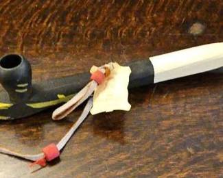 TTT335-Vintage Native American Peace Pipe Made By The Cherokees