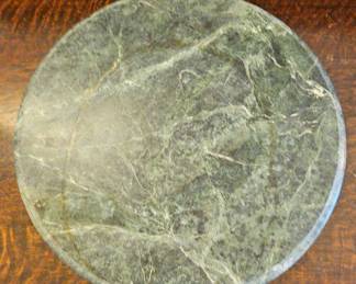 TTT245-Vintage Sake Green/Black Marble Pedestal Style Cutting Board