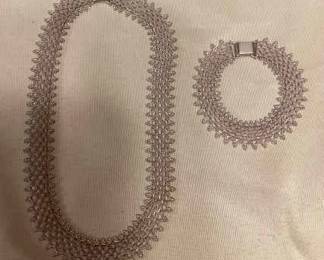 TTT504 Sterling Silver Necklace & Bracelet Set