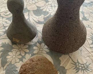 TTT049 Two Poi Pounders and an Ulu Maika Stone