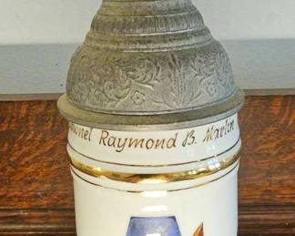 TTT208-Vintage Collectible Lithophane Beer Stein Of 1st BAT.GP. 30TH INFANTRY 1958