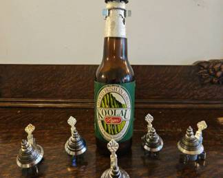 TTT216-Vintage Ko'olau Lager Beer Bottle W/6 Old-time Beer Stein Lids