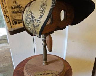 TTT031-Vintage Holmes Stereoscope Pedestal Stand With 3D Card Stereoview