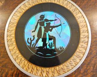 TTT072-Exquisite Round Artpiece Partially Made With Butterfly Wings