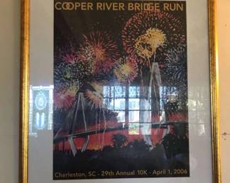 TTT015 Framed Cooper River Bridge Run Print