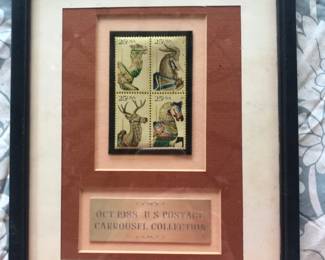 TTT214 - Framed Collection of 1988 Carousel Animal Stamps