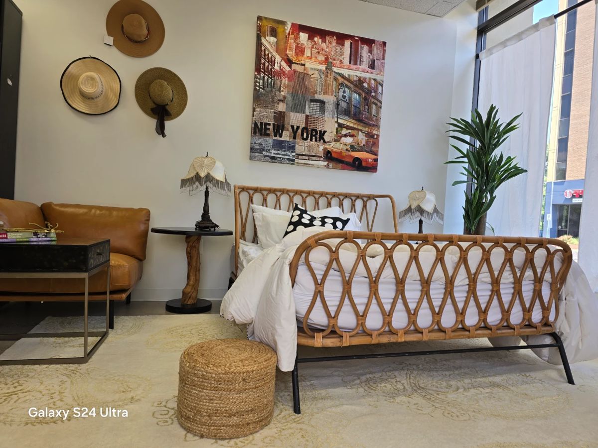 Crate and Barel full sized bed with original mattress. 