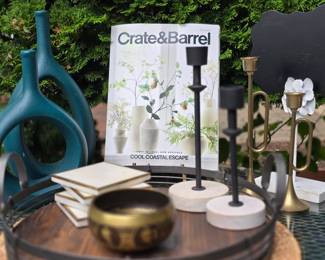 Candle holders,  coasters, vases