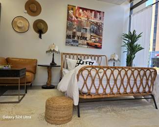 Crate and Barel full sized bed with original mattress. 