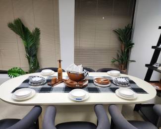 Very heavy Crate and Barel concrete dining table 