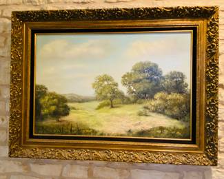 mid century large original oil on canvas by San Antonio artist Sylvia Pennington
