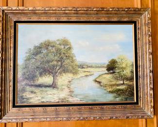 mid century large original oil on canvas by San Antonio artist Sylvia Pennington