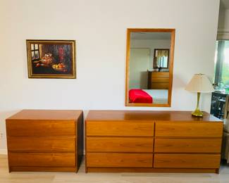 Mobican vintage teak chests and mirror