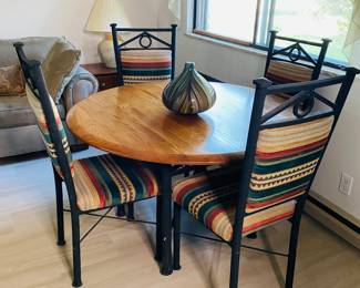 iron and oak south western style dining table 
