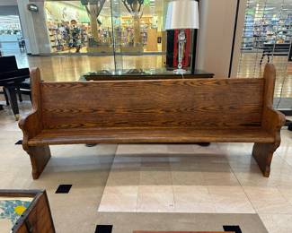 Solid oak church pew - like new!