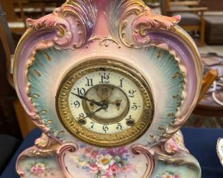 Vintage Ansonia La Fleur Porcelain 8 day clock (Germany)