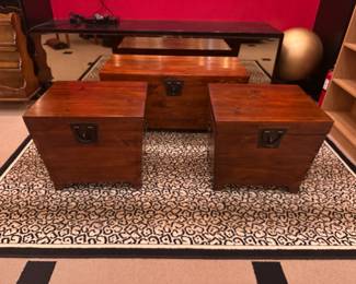 Three matching trunks