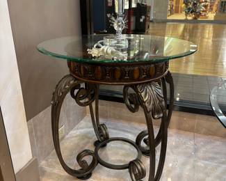 Wrought iron glass top need table