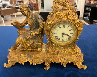 Ansonia mantle clock Racine Man with book