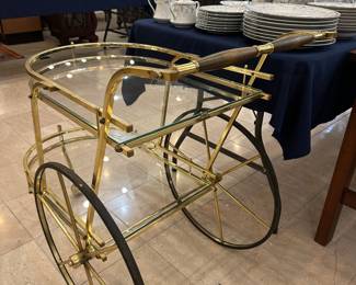 Glass Brass Tea Cart