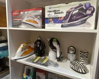 Many irons & a steamer