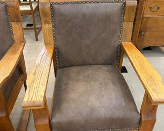 We have two of these oak rockers - one with ottoman