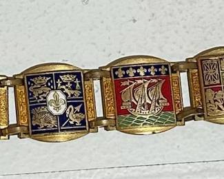 Vintage Riviere & Cie Paris Depose Gold Tone Enamel bracelet