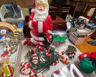 Blow Mold Santa and Lights